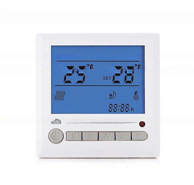 Termostato digital de aquecimento por piso com sensor externo e faixa de temperatura de 5-35C